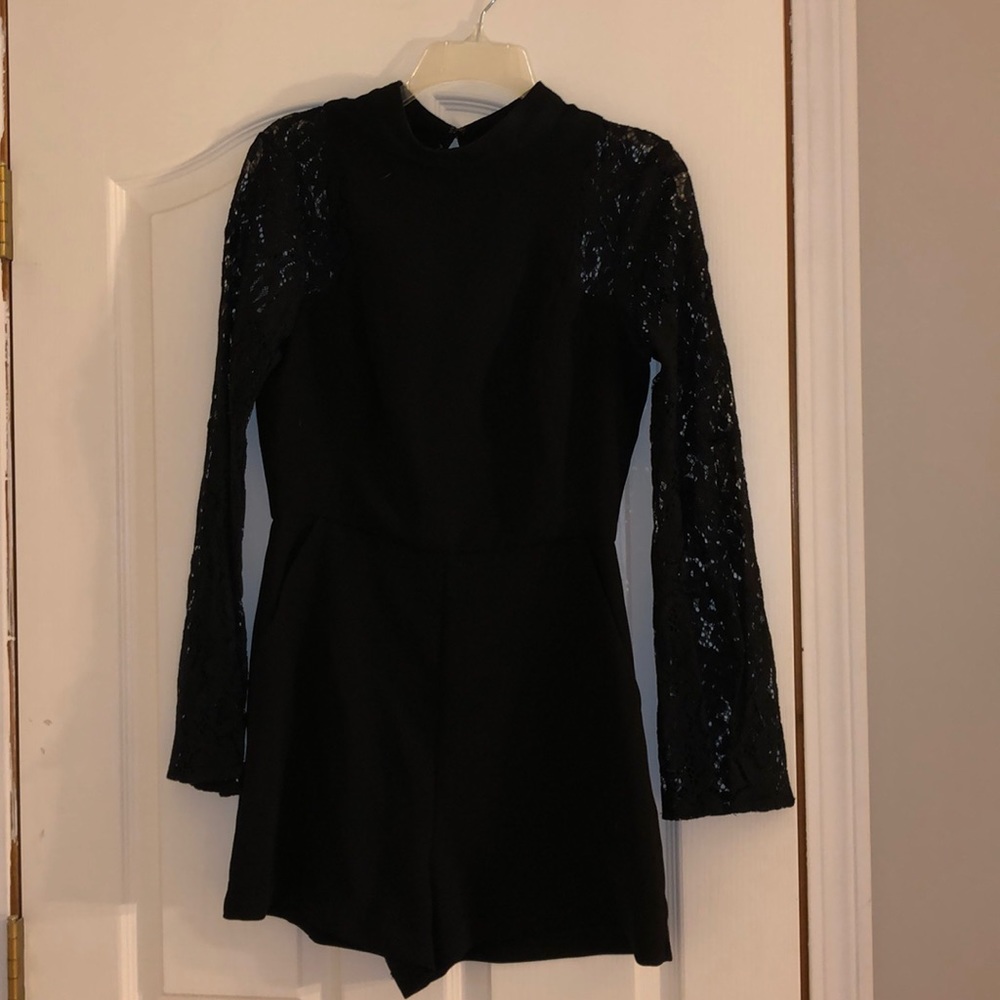 BCBG Romper black lace